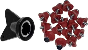 12 Pcs Football Boot Studs Rugby Studs Turf 13mm M5 Screw Shoes Spikes, Soccer Studs for Competition Training Red