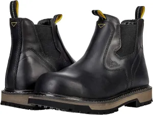 ACE Work Boots Firebrand, Men's Composite Toe (CT) Work Boots, Slip Resistant, Water Resistant, Black, Size 10.5