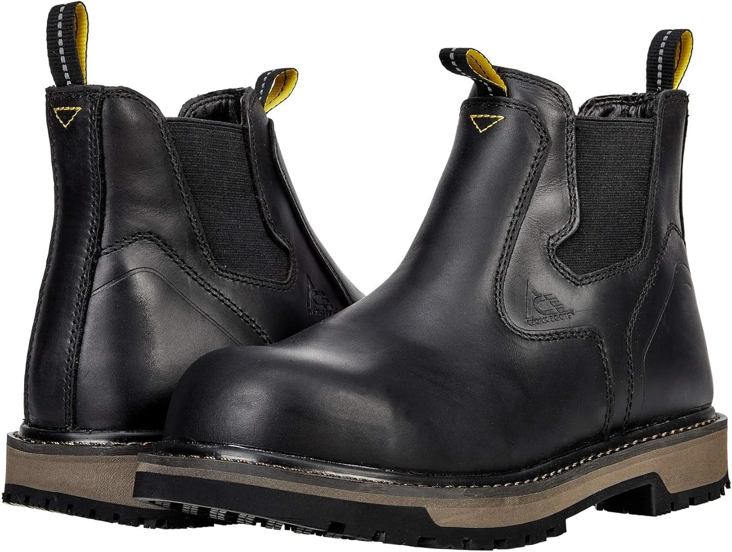 ACE Work Boots Firebrand, Men's Composite Toe (CT) Work Boots, Slip Resistant, Water Resistant, Black, Size 10.5