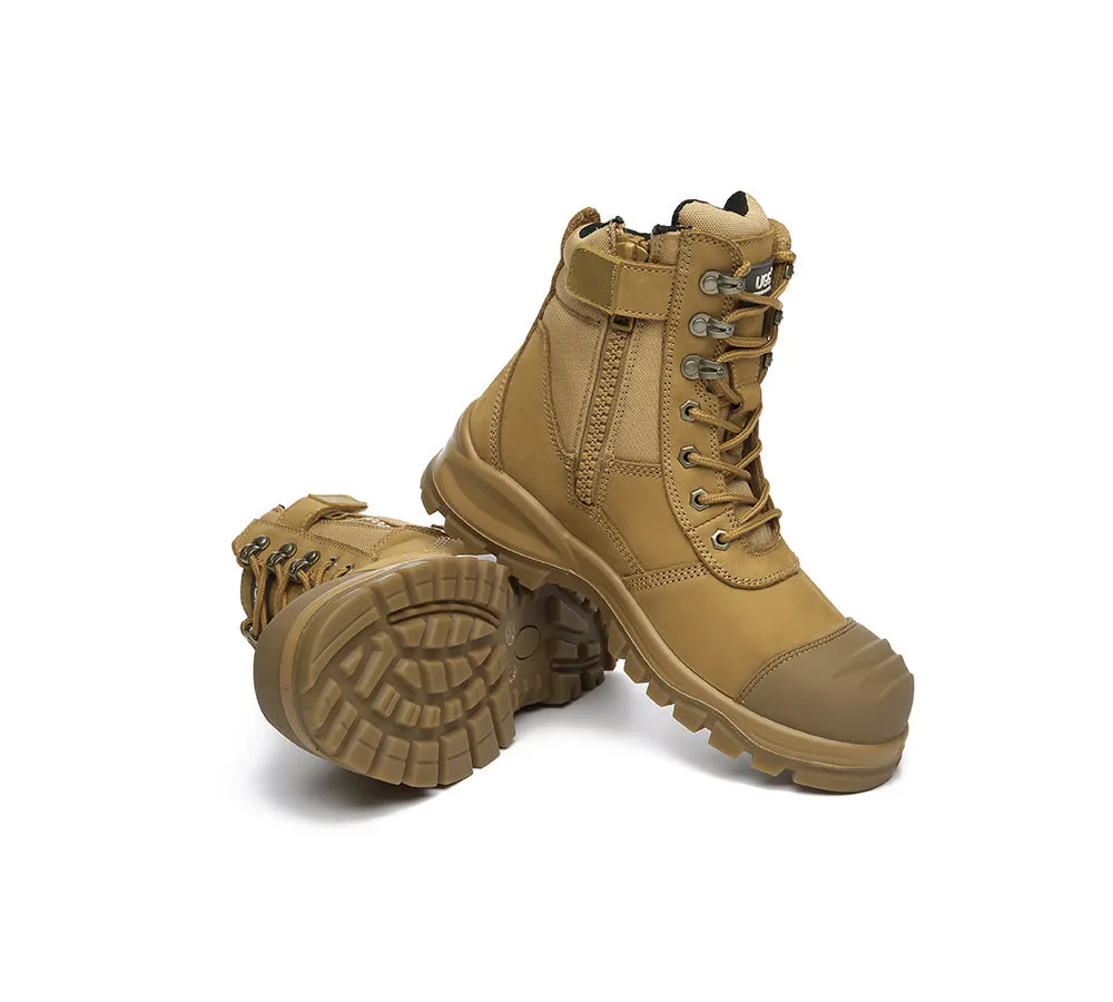 AUSTRALIAN SHEPHERD® UGG Men Lace Up Zipper Steel Toe Wool Insoles Work Safety Boots Leo