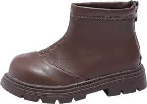 Black Platform Booties for Toddler Girls Front Zipper Cheer Shoes Outdoor Warm Non Slip Mary Jane Shoes Boots Link