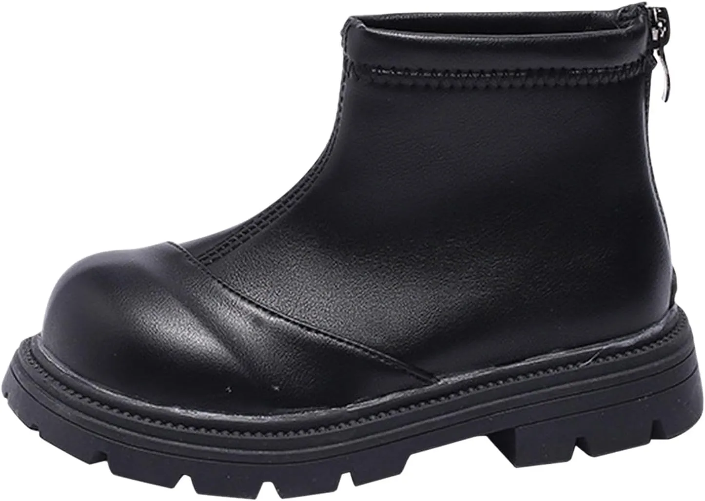 Black Platform Booties for Toddler Girls Front Zipper Cheer Shoes Outdoor Warm Non Slip Mary Jane Shoes Boots Link