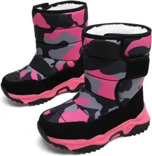Boys' Cotton Shoes Camouflage And Fleece Thickened Winter Warm Cotton Boots For 4 To 14 Years Girls Boots Size 11