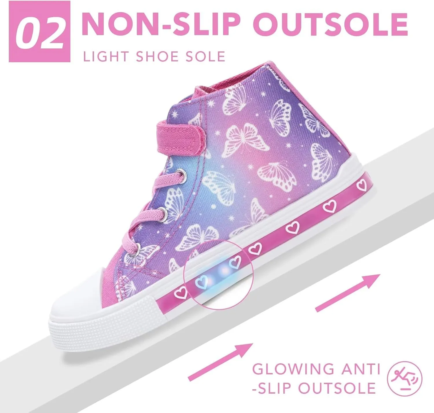 Boys Girls Light Up Sneakers Toddler Canvas High Top Fashion Sneaker Kids Casual Walking Shoes
