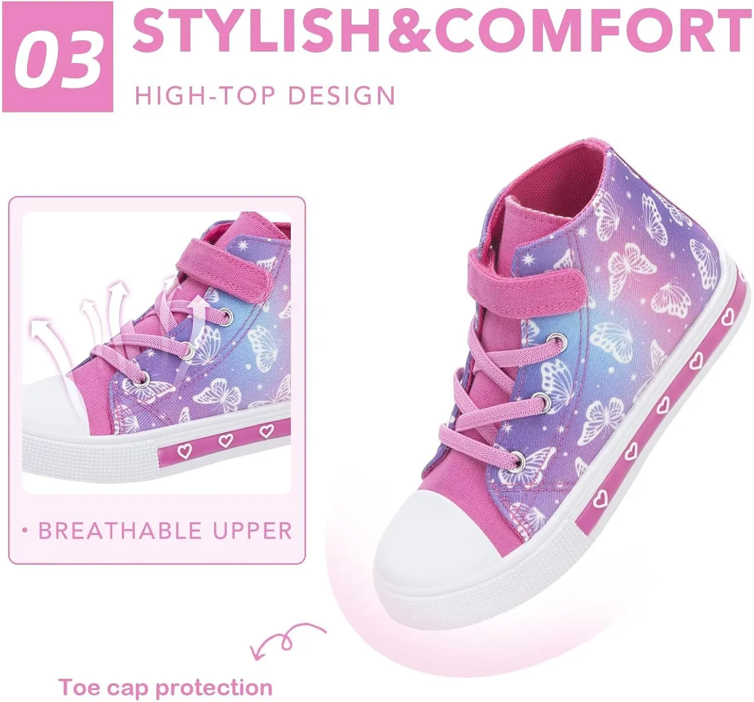Boys Girls Light Up Sneakers Toddler Canvas High Top Fashion Sneaker Kids Casual Walking Shoes