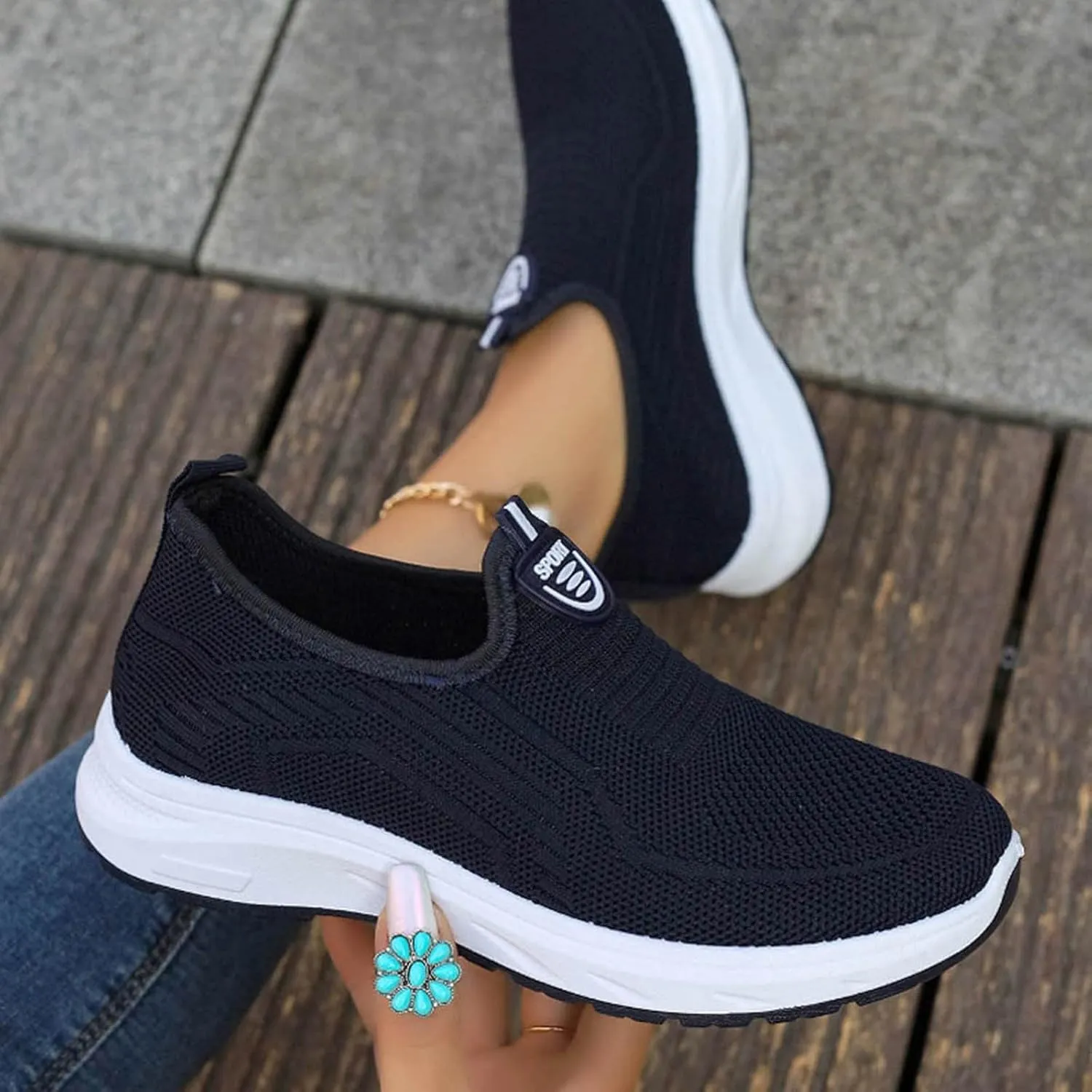 Breathable Fashion Sneakers for Women Breathable Zero Drop Adjustable Barefoot Shoes Lightweight Workout Shoe