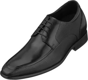 CALTO Men's Invisible Height Increasing Elevator Shoes - Black Premium Leather Lace-up Formal Derby Oxfords - 3 Inches Taller - Y5032 - Size 7.5 D(M) US