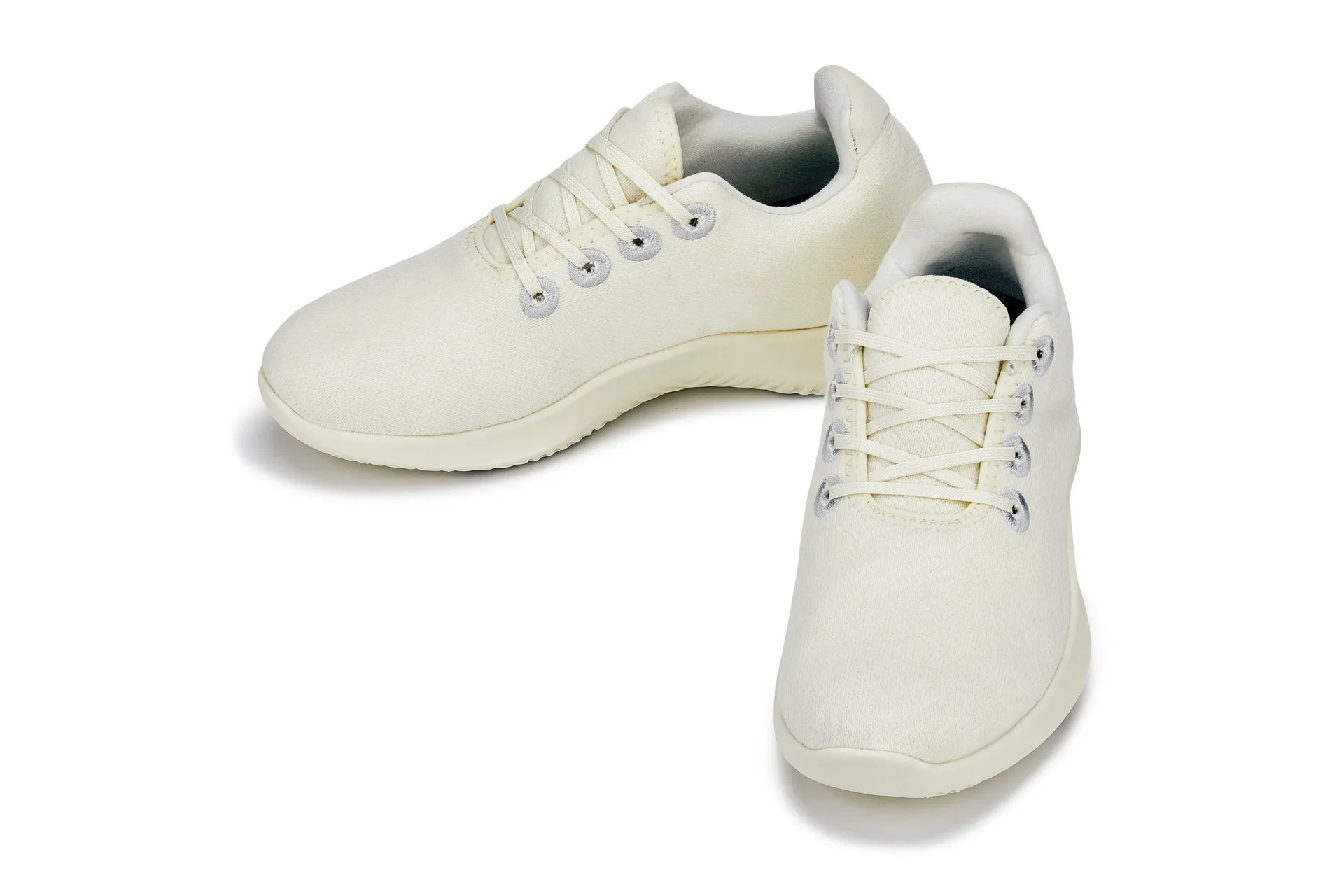 CALTO - Q504 - 2.4 Inches Taller (Cream Merino Wool) - Ultra Lightweight Sneakers