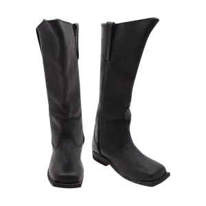 Cavalry Civil War Men's Black Leather Long Boots Military Men's civil war boots Solider's cowboy boots Made of Leather