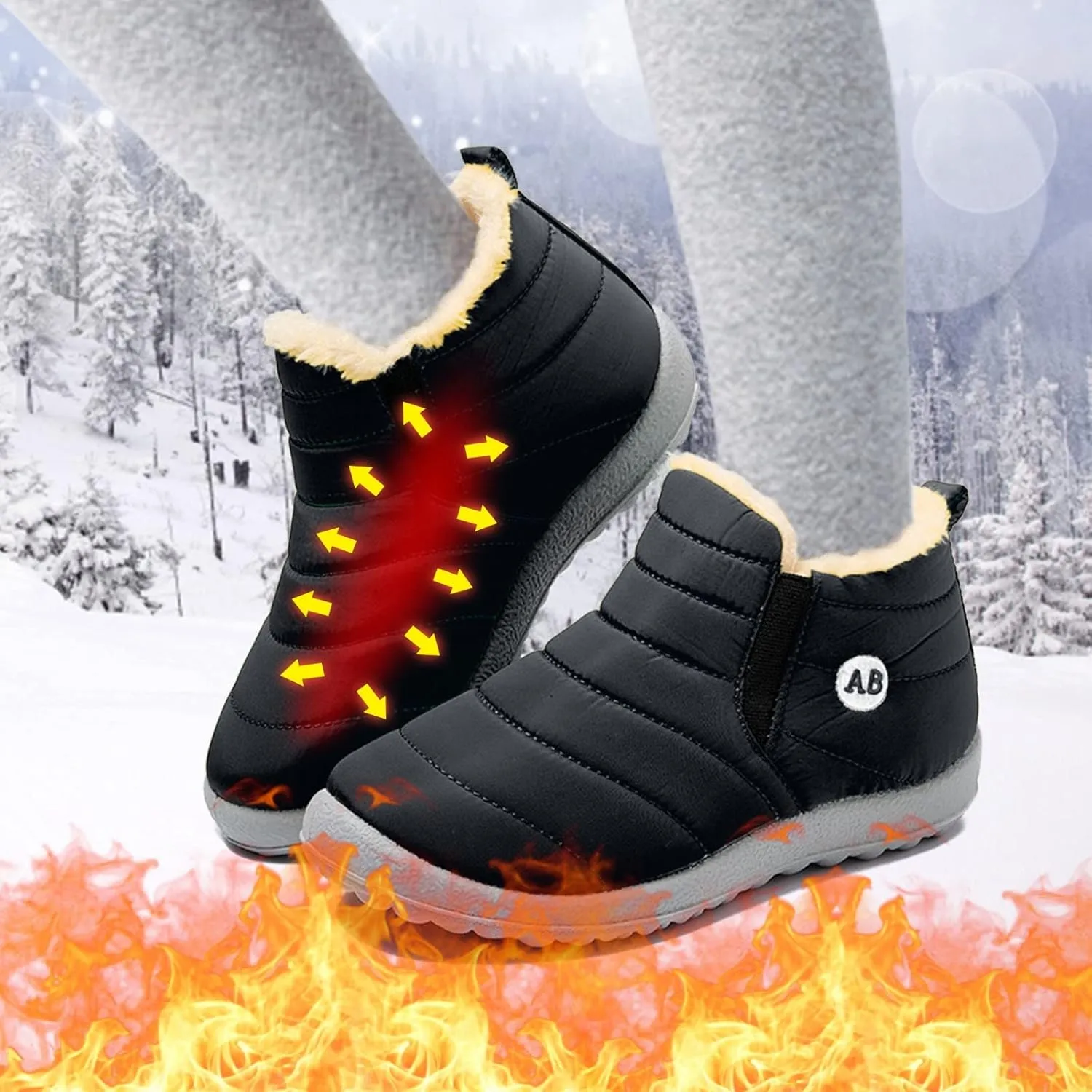 Childrens Winter Childrens Boots Flat Splashing Warm Short Tube Snow Boots Cute Boots for Little Girls