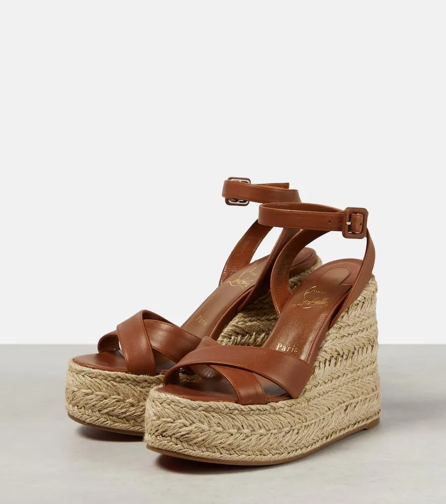 Christian Louboutin Mariza Zeppa leather espadrille sandals
