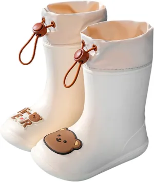 Classic Rain Boots for Boys Girls, Toddler Rubber Rain Boots Infant Cartoon Boys Girls Rubber Waterproof Rain Shoes (A, 14.00)
