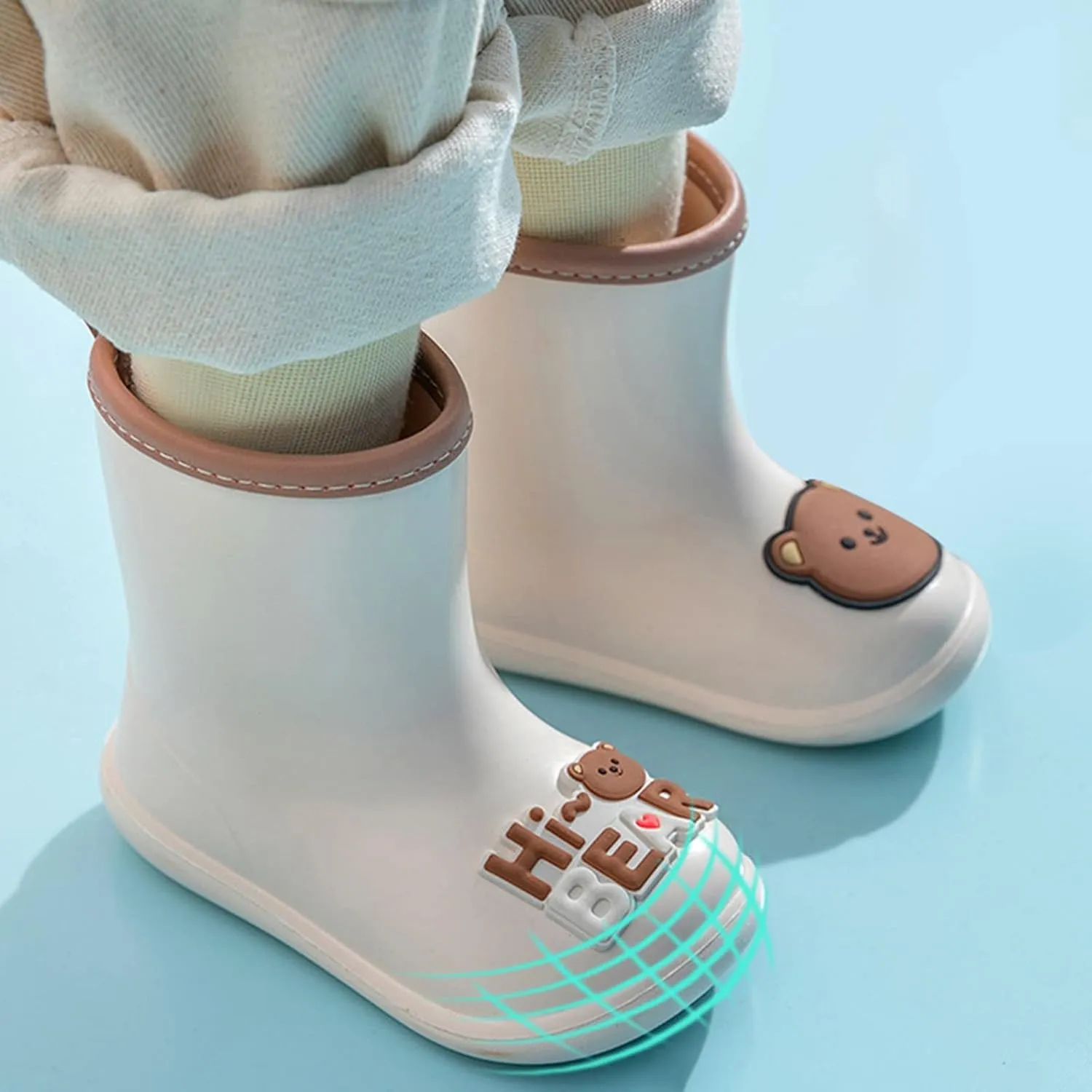 Classic Rain Boots for Boys Girls, Toddler Rubber Rain Boots Infant Cartoon Boys Girls Rubber Waterproof Rain Shoes (A, 14.00)