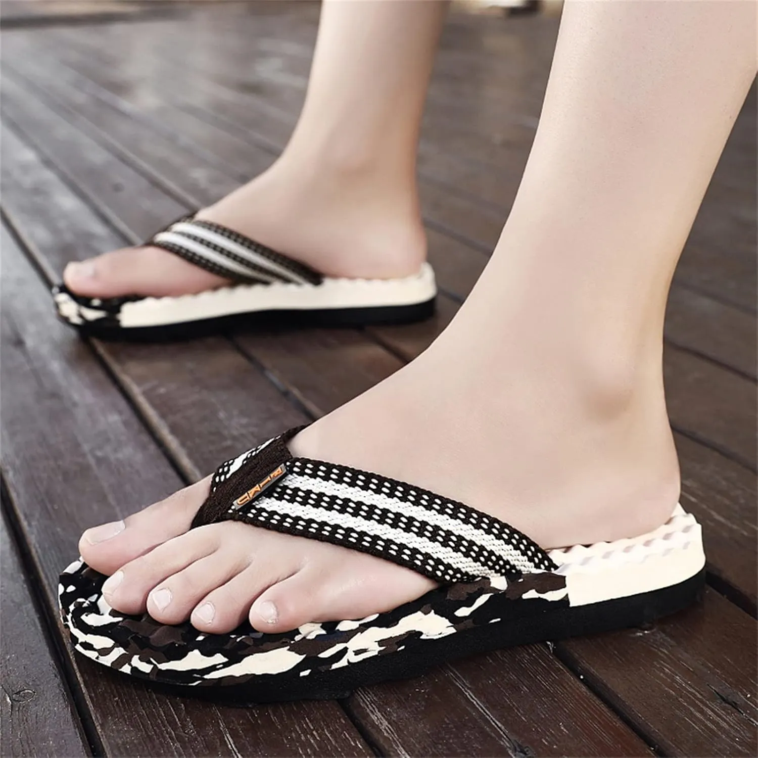 Comfortable Cushion Walking Thong Sandals Fashion Summer Men Flip Flops Flat Bottom Thick Bottom Non Slip And Light