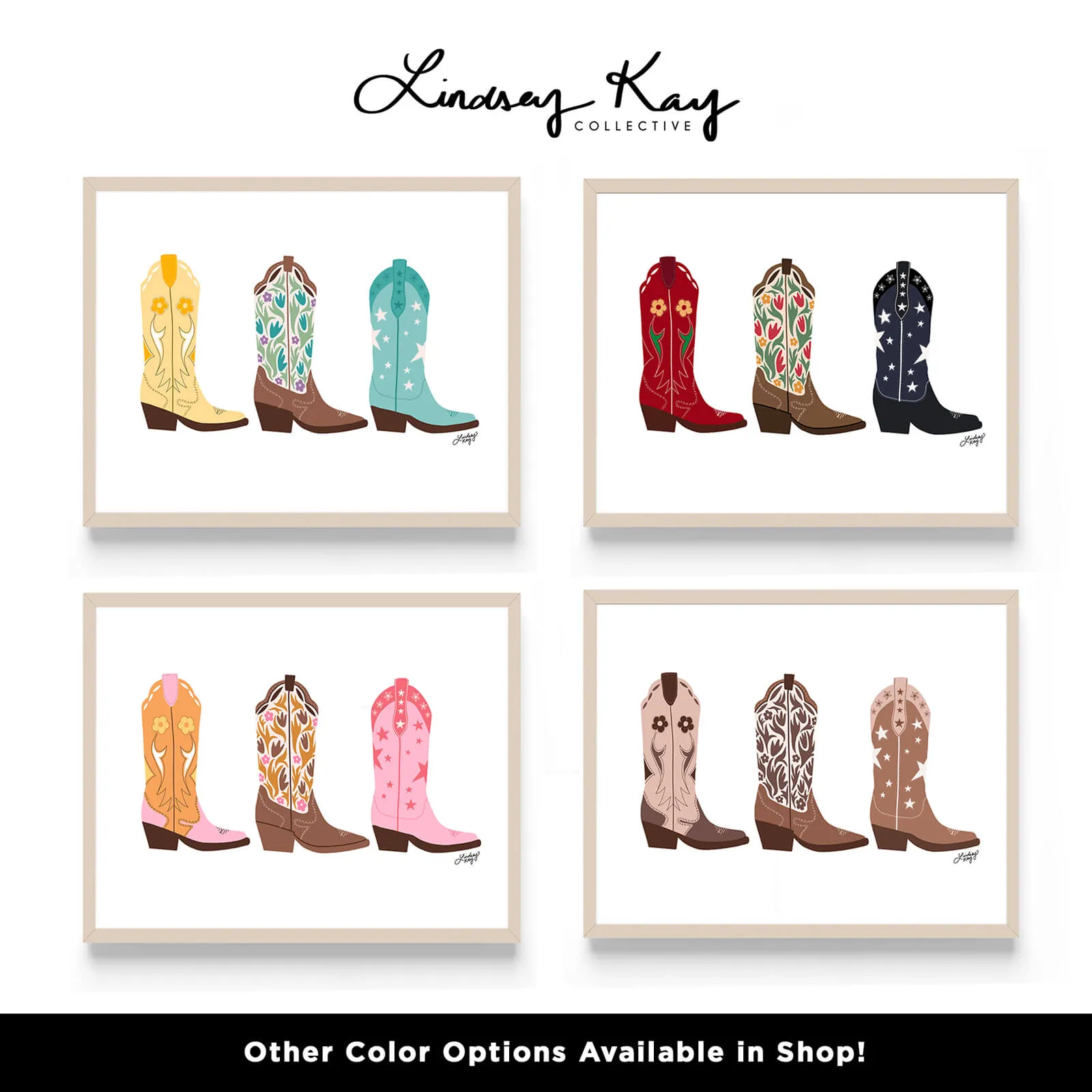 Cowboy Boots Illustration - Art Print
