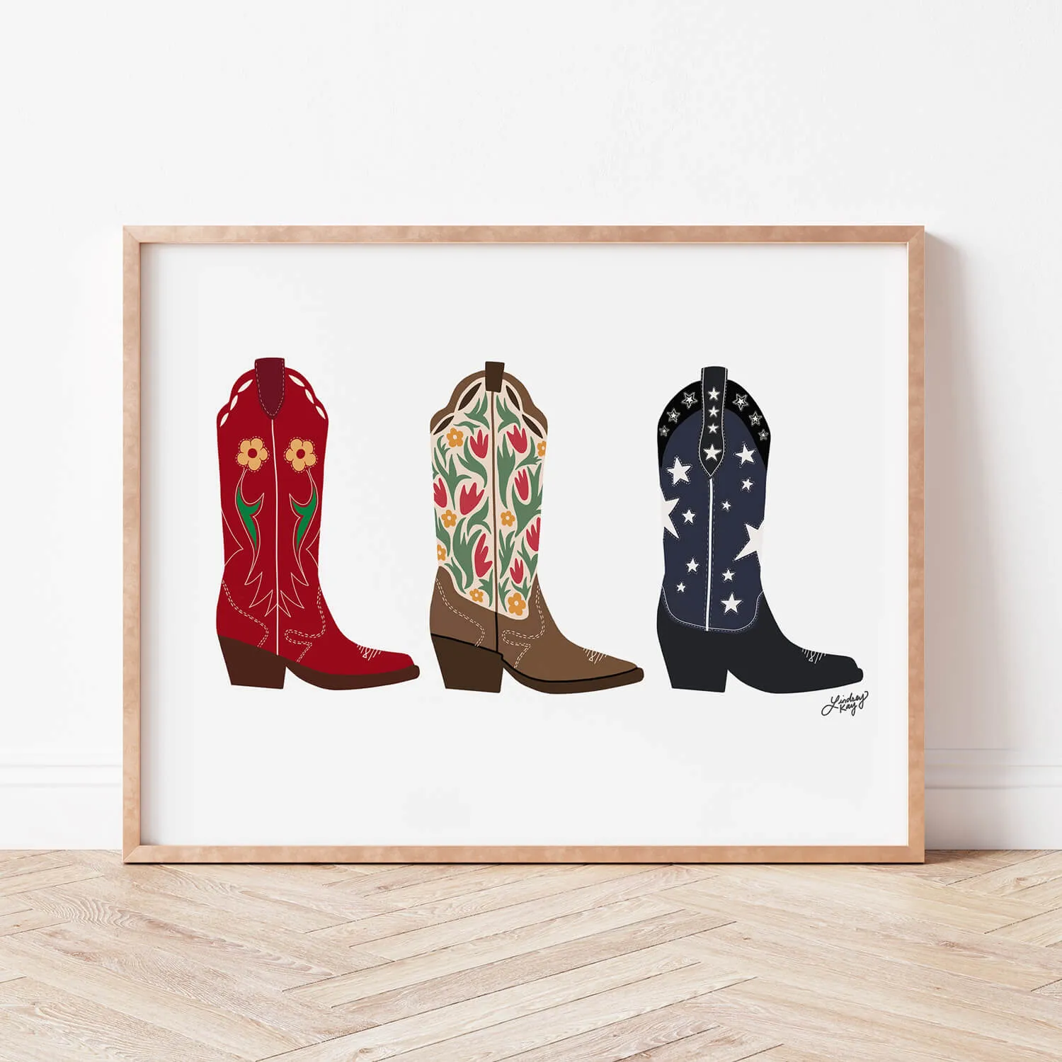 Cowboy Boots Illustration - Art Print