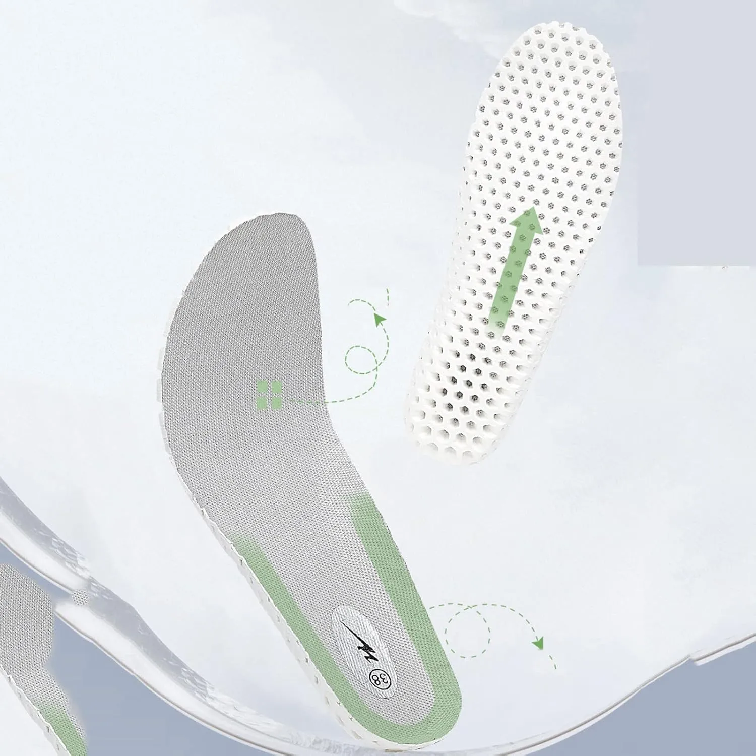 CsgrFagr Suitable for Men and Women Memory Insole Breathable Mesh Orthopedic Insole Shoes Insoles for Men Thick (Grey, 7)