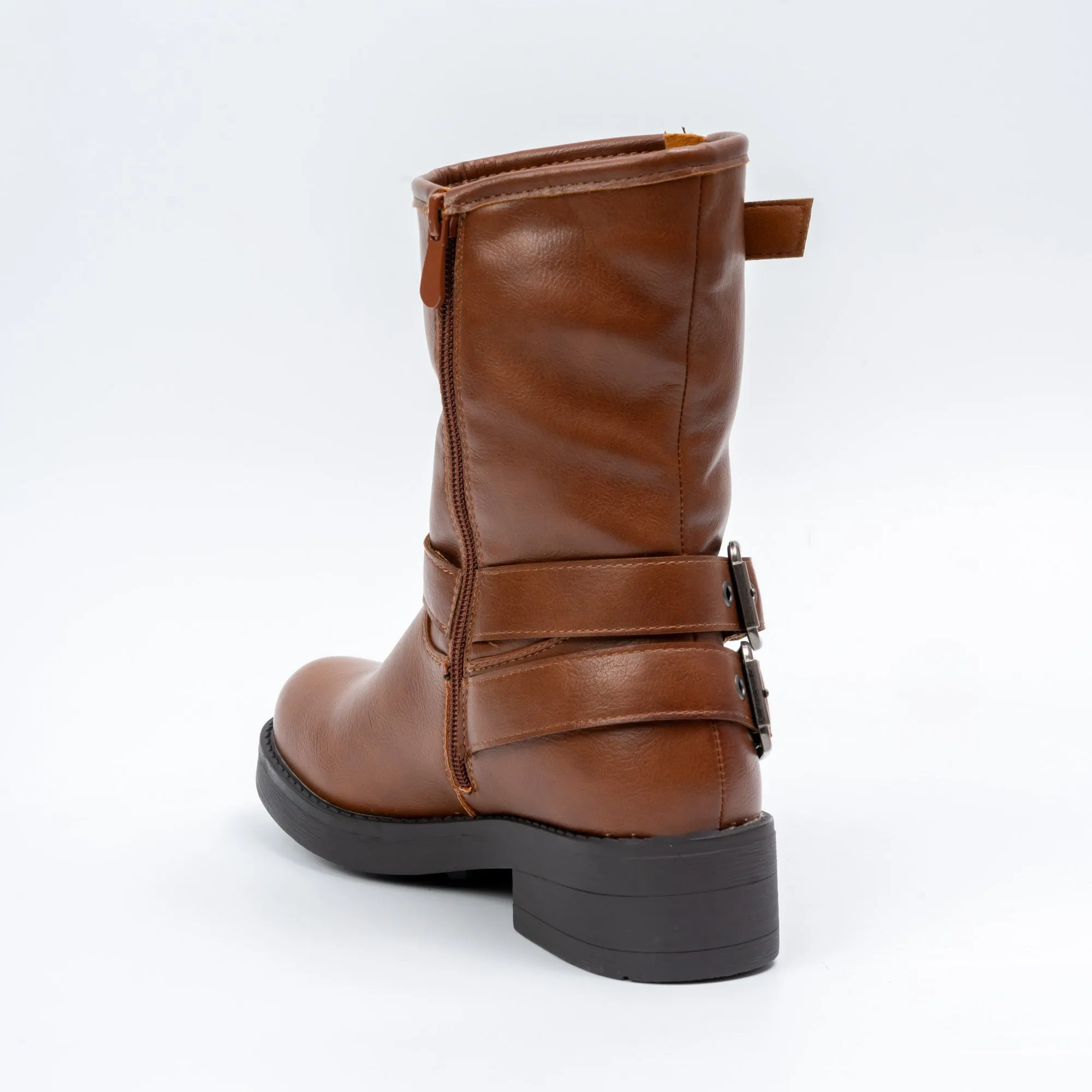 Daring Diva - Camel Belted Boots