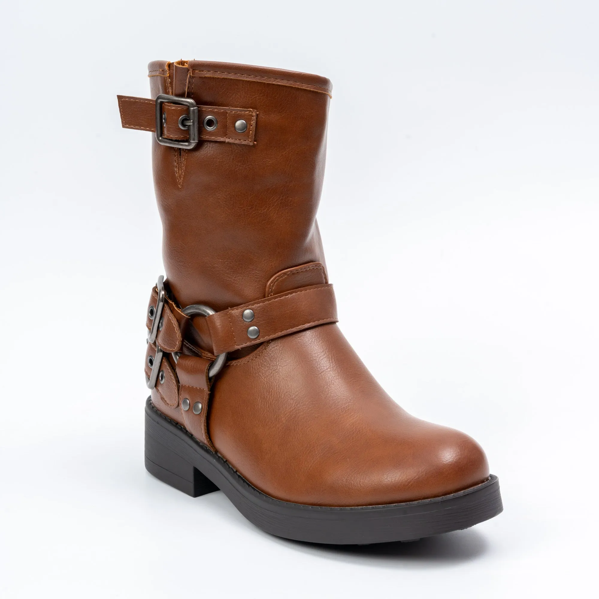Daring Diva - Camel Belted Boots