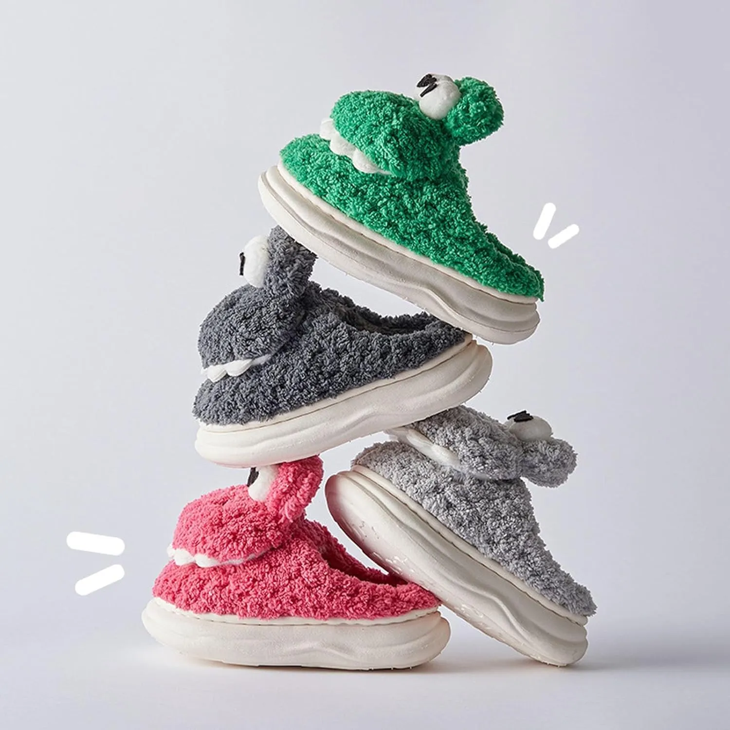 Dinosaur Slippers Toddler Shoes Warm Kids House Shoes for Boys Girls Soft Indoor Outdoor Slippers Fuzzy Shoes