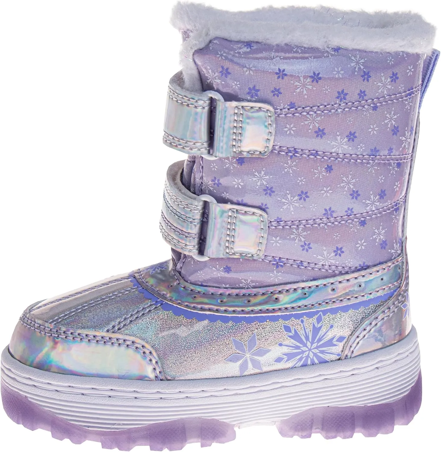 Disney Frozen Elsa and Anna Snowflakes - Girls Insulated Warm Waterproof Winter Snow Boots (Toddler-Little Kid)