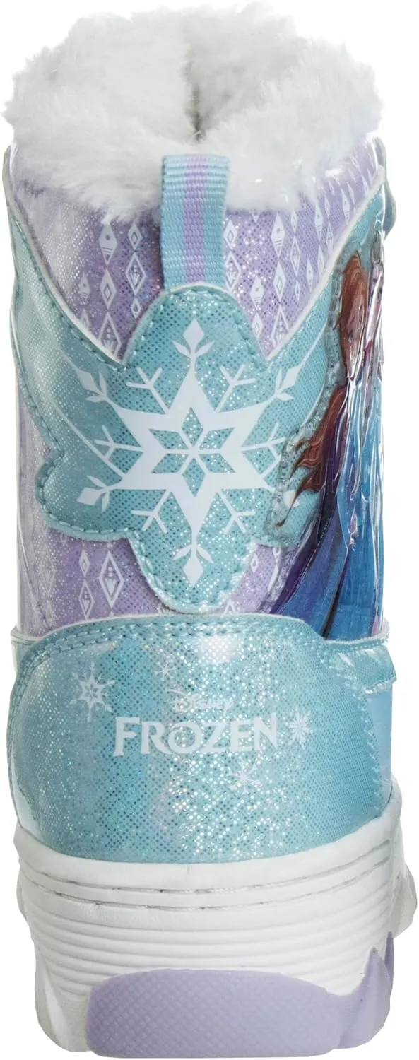 Disney Frozen Elsa and Anna Snowflakes - Girls Insulated Warm Waterproof Winter Snow Boots (Toddler-Little Kid)