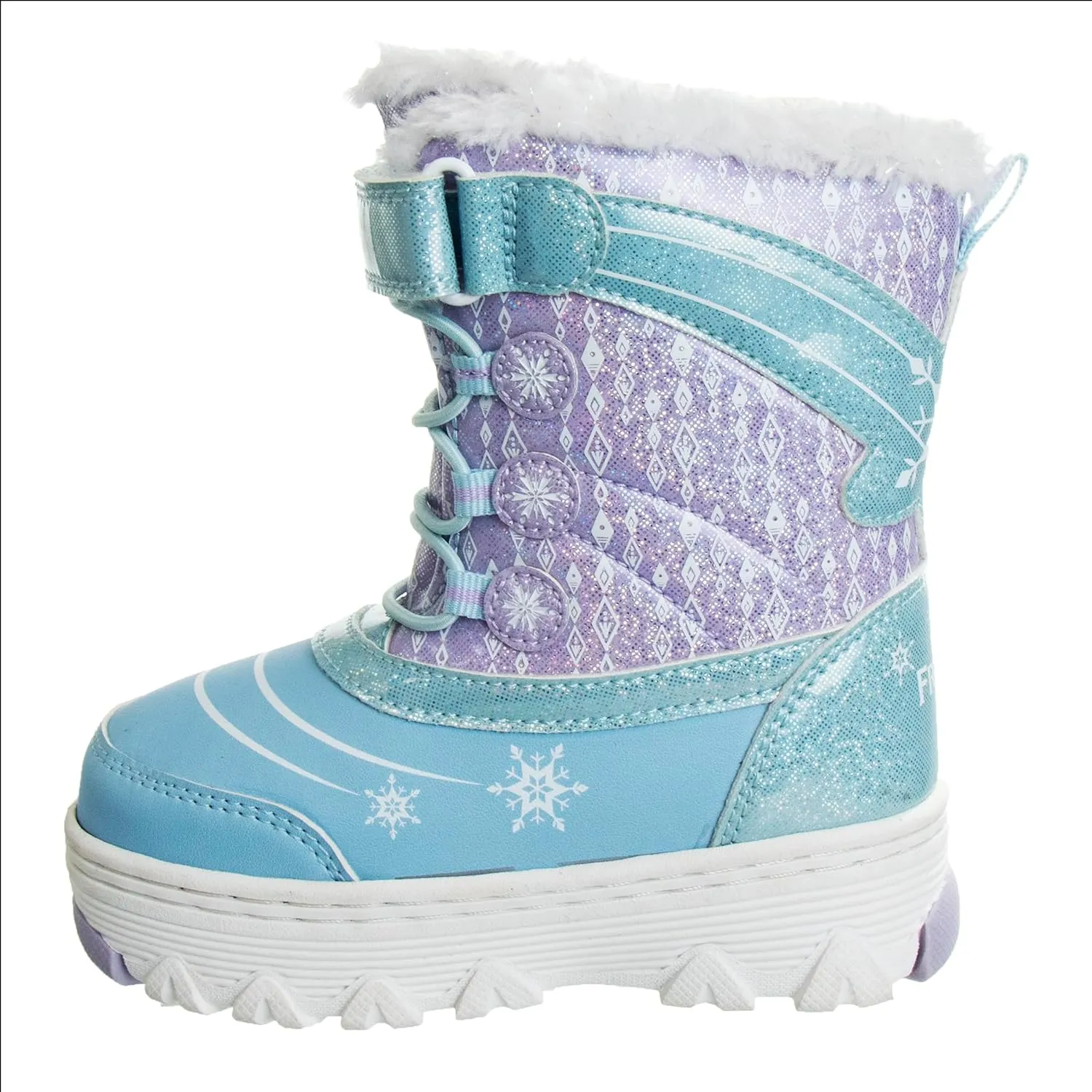 Disney Frozen Elsa and Anna Snowflakes - Girls Insulated Warm Waterproof Winter Snow Boots (Toddler-Little Kid)