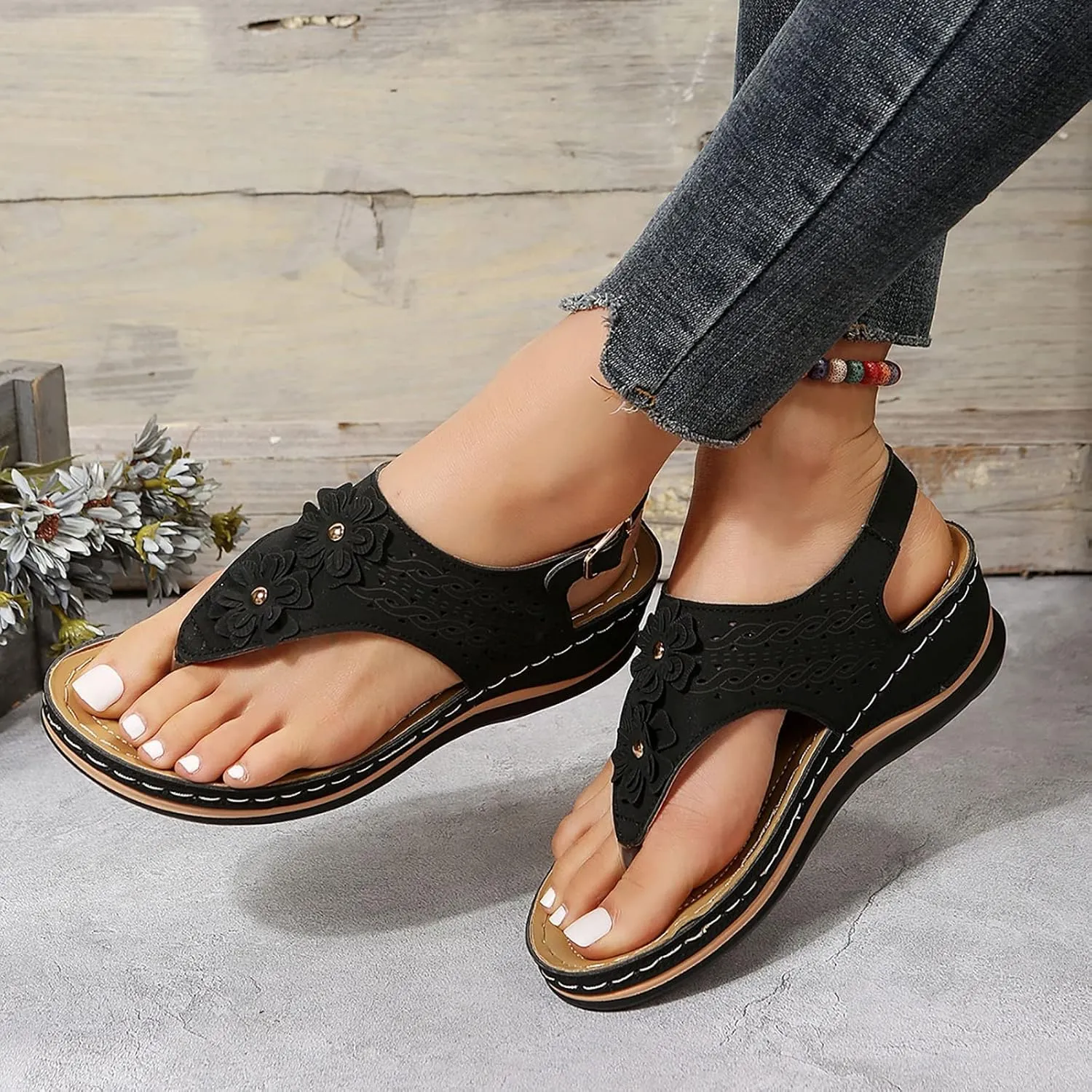 Eduavar Sandals for Women Casual, Women's Sandals Fashion Sport Open Toe Sandals Shoes Casaul Wedge Platforms Sandals