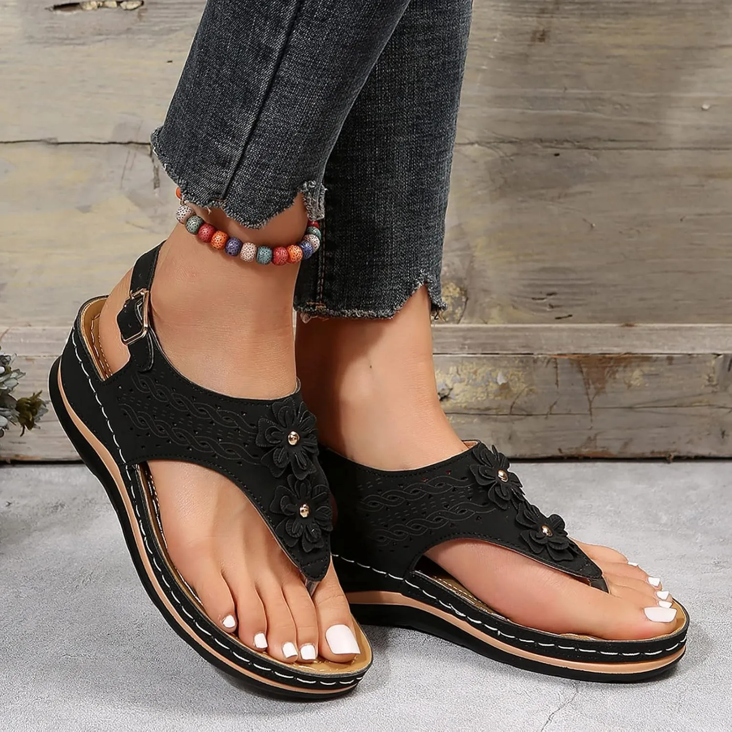 Eduavar Sandals for Women Casual, Women's Sandals Fashion Sport Open Toe Sandals Shoes Casaul Wedge Platforms Sandals