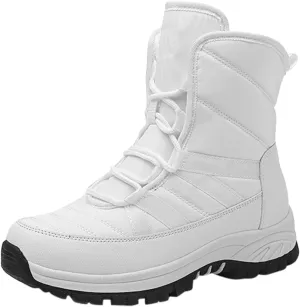 Fall Boots Womens Winter Fashion Snow Boots Lace Up Lug Sole Non Slip Waterproof Hiking Boot