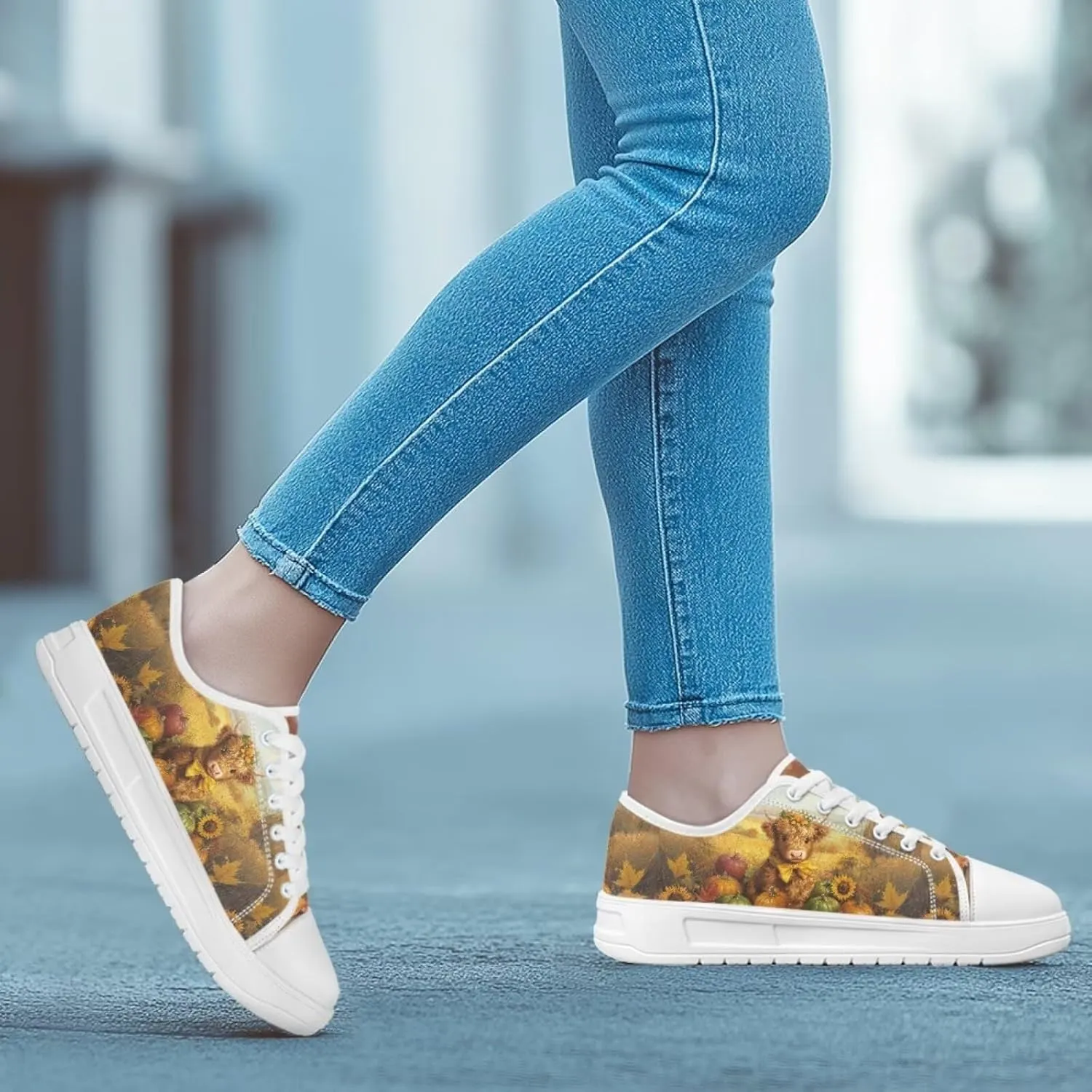 Fall Girls Canvas Sneakers Low-Top Slip On Shoes Non Slip Wide Tennis Shoes Flat Classis Sneakers for Women