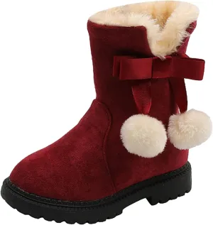 Fashion Autumn And Winter Girls Snow Boots Thick Bottom Non Slip Warm And Comfortable Solid Color Zipper Princess Boots