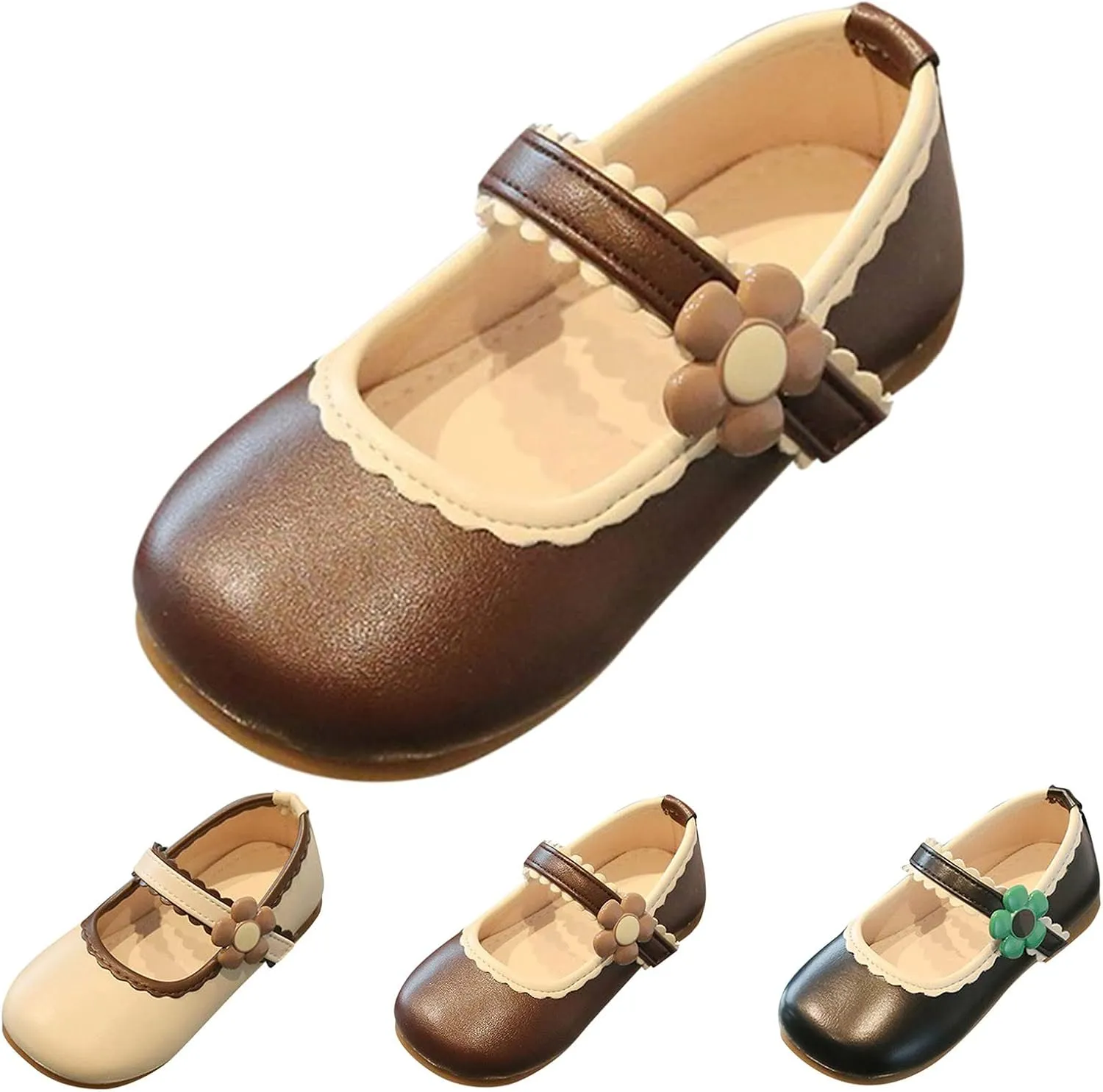 Fashion Spring Summer Children Casual Shoes Girl Dress Shoes Flat Sole Light and Rain Boots for Girls Size 10 (Brown, 18-24 Months)