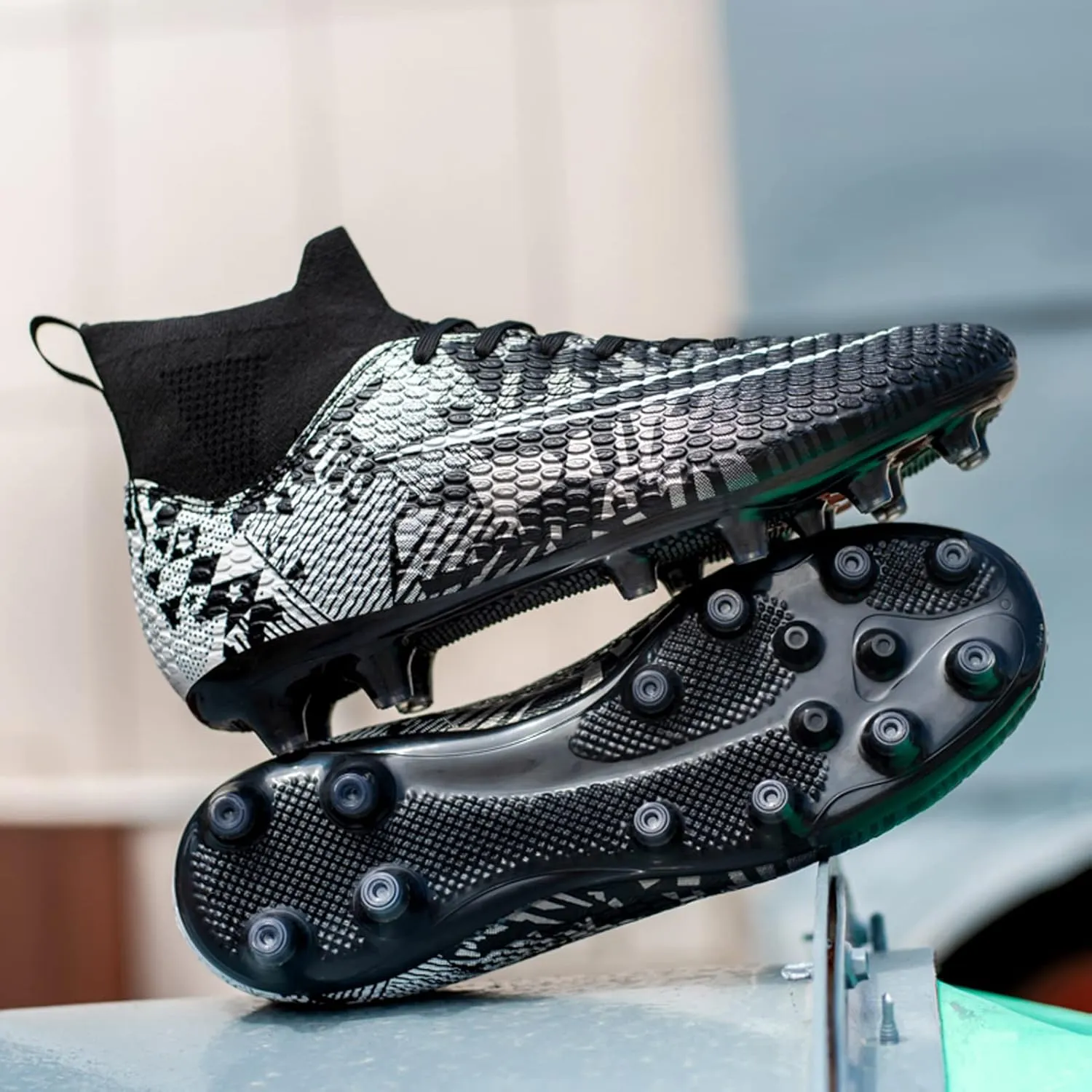 FLIOZY Mens Soccer Cleats Football Boots Professional Competition Training Sneakers Boy's Outdoor TF Turf Athletic Football Boots