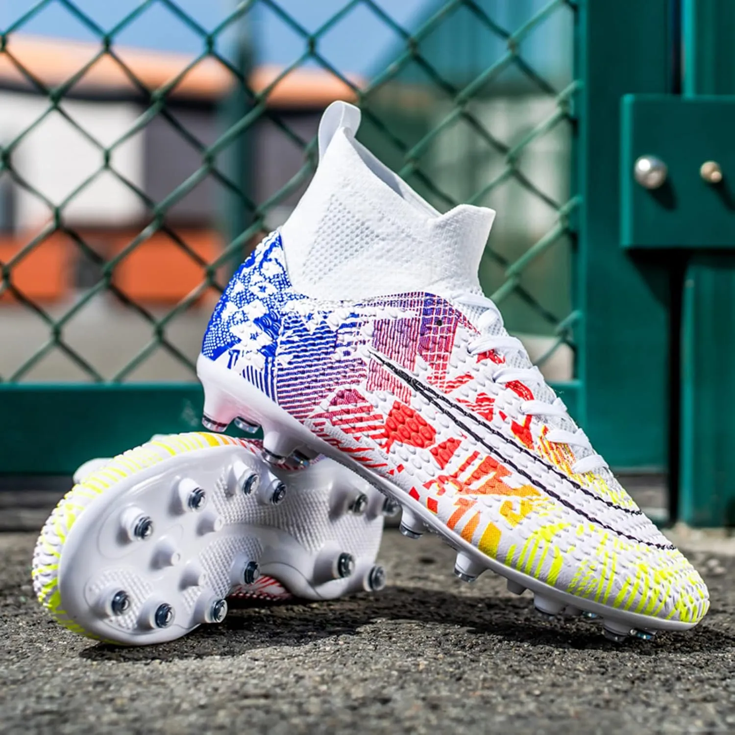 FLIOZY Mens Soccer Cleats Football Boots Professional Competition Training Sneakers Boy's Outdoor TF Turf Athletic Football Boots