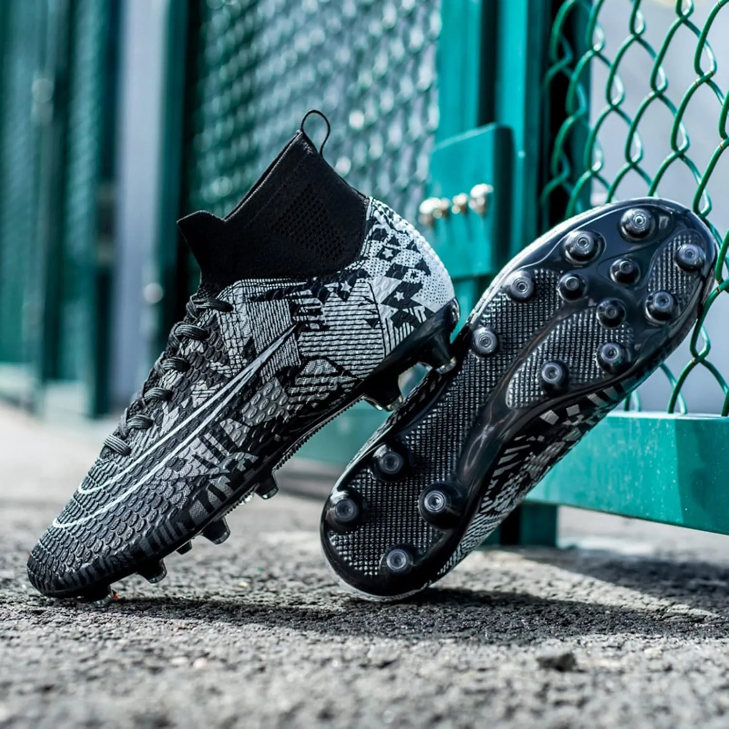 FLIOZY Mens Soccer Cleats Football Boots Professional Competition Training Sneakers Boy's Outdoor TF Turf Athletic Football Boots