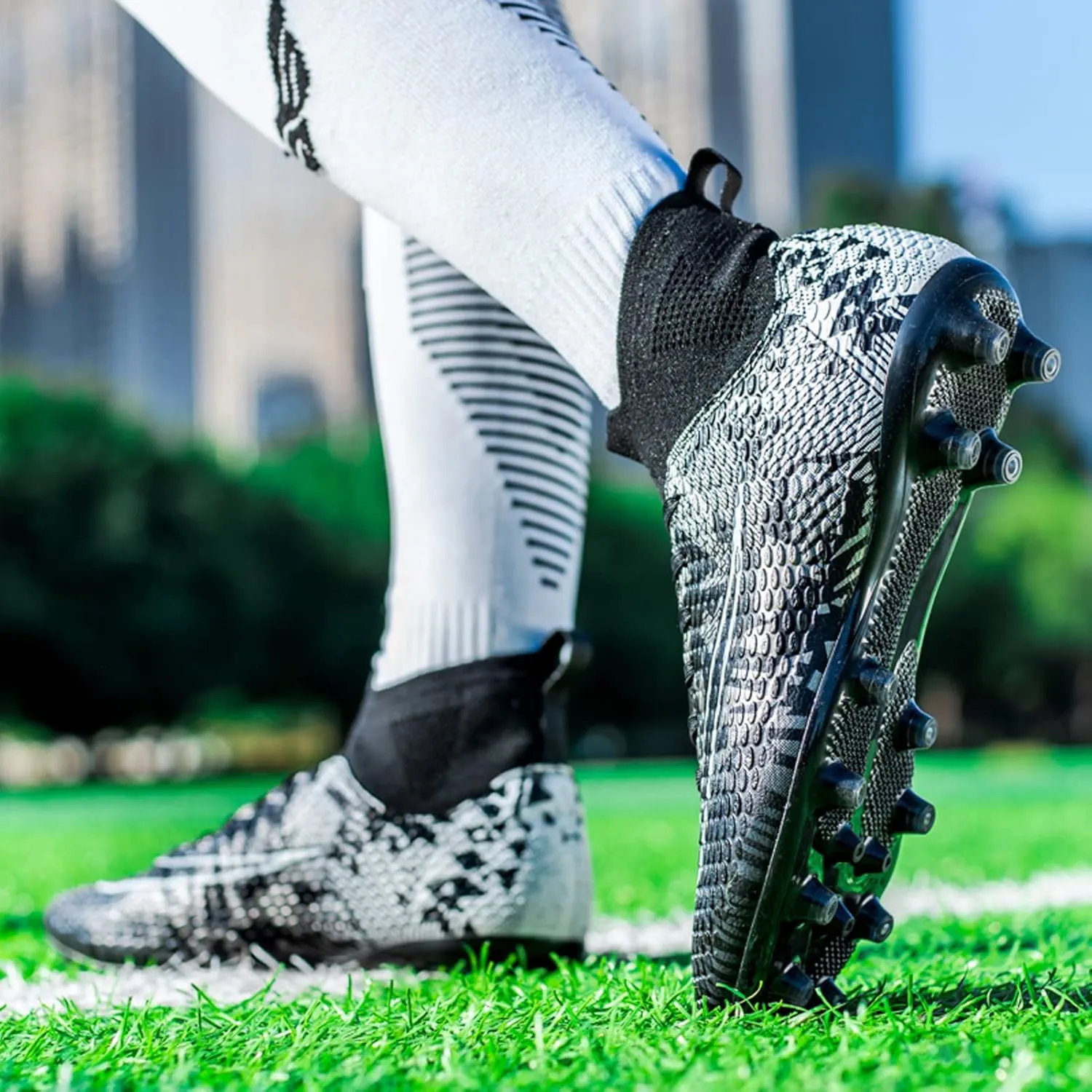 FLIOZY Mens Soccer Cleats Football Boots Professional Competition Training Sneakers Boy's Outdoor TF Turf Athletic Football Boots