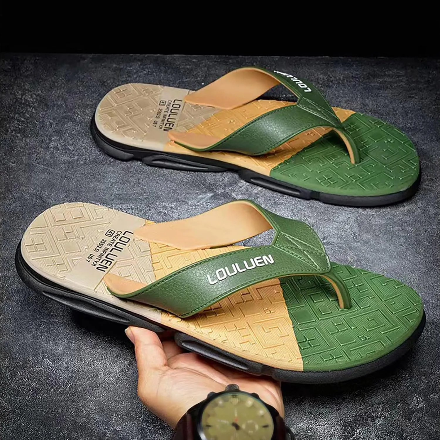 Flip Flops Arch Support Recovery Foreign Trade Flip Flops For Men Beach Slippers For Men Summer Non Slip External