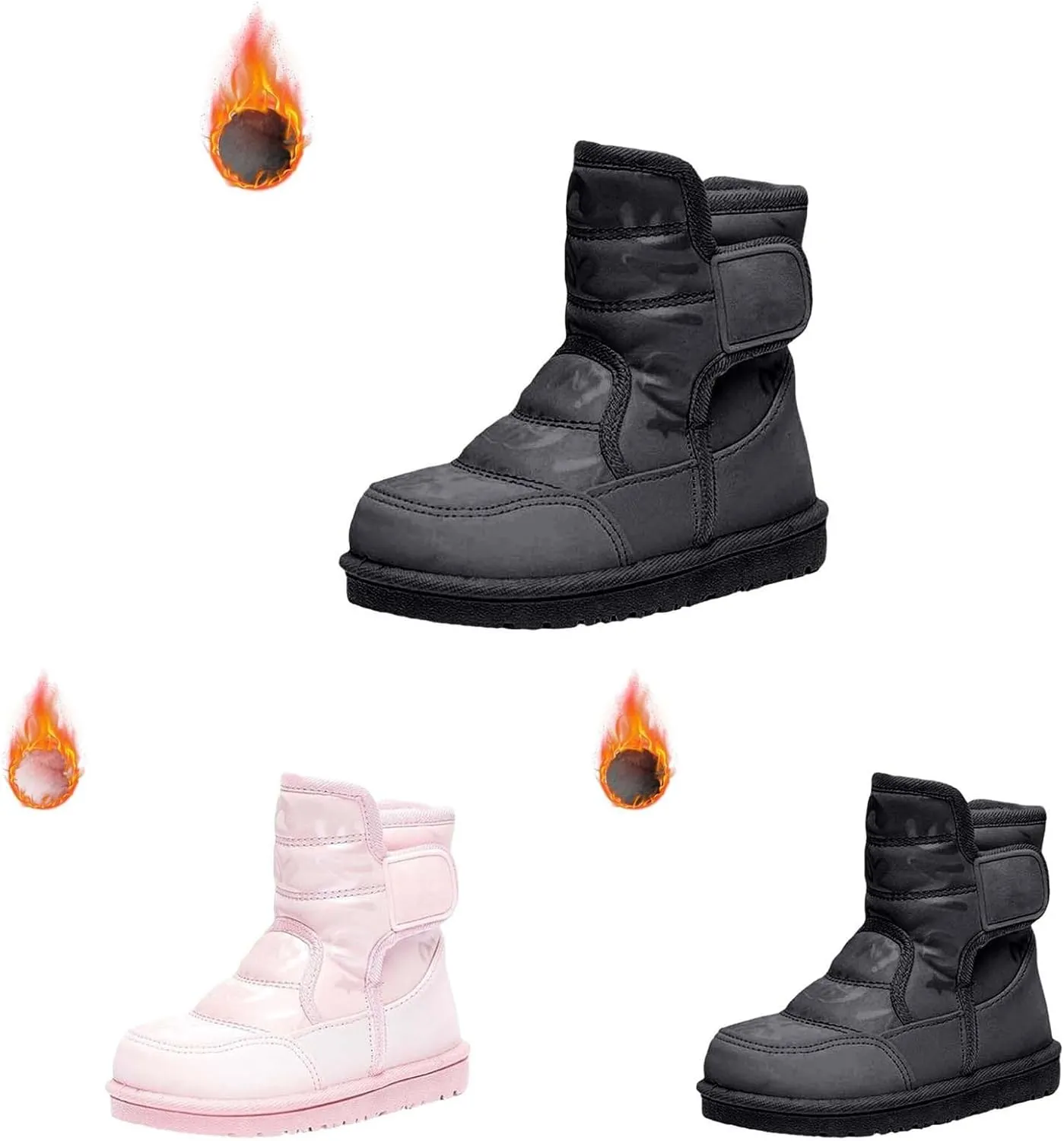 Girls Boys Snow Boots Outdoor Warm Comfortable Non Slip Mid Calf Padded Small Big Kids Winter Shoes Kid Winter