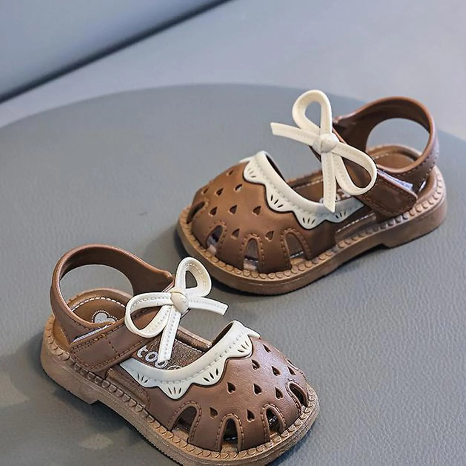 Girls Print Sandal Shoes Summer Girls Breathable Sandals Soft Bottom Non Slip Baby Walking Shoes Hollow Sandals