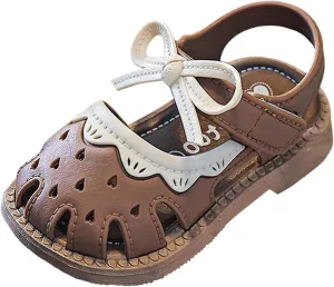 Girls Print Sandal Shoes Summer Girls Breathable Sandals Soft Bottom Non Slip Baby Walking Shoes Hollow Sandals