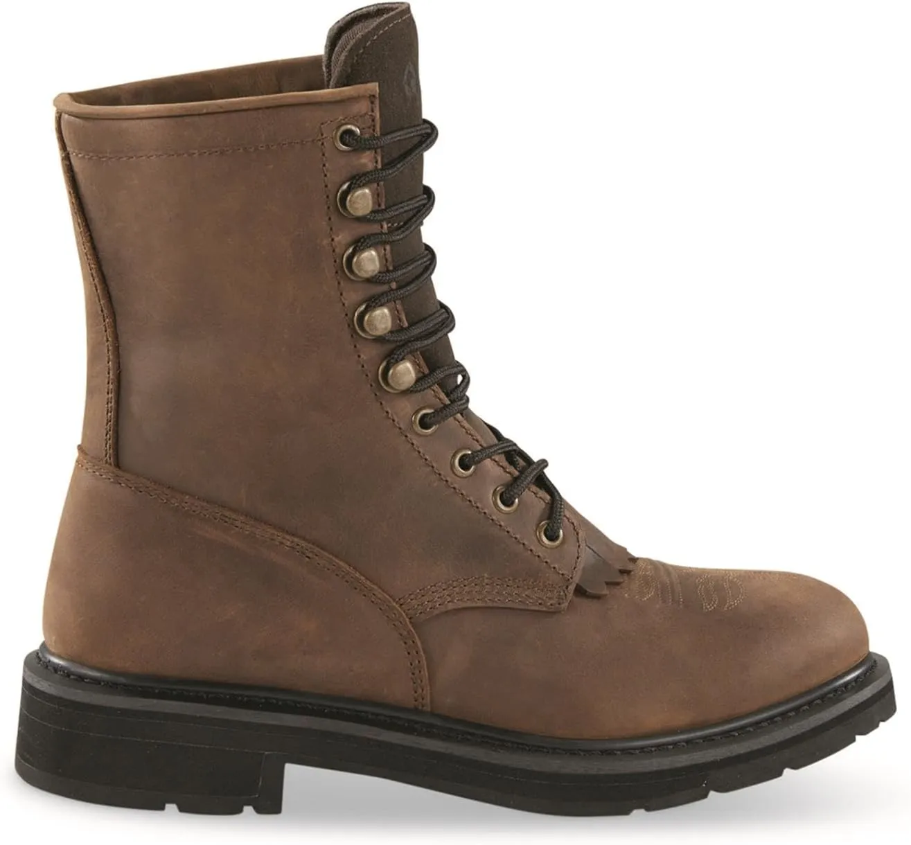 Guide Gear Men's Western Work 2.0 Lace-up Work Boots; Leather Uppers, Rubber Sole Shoes