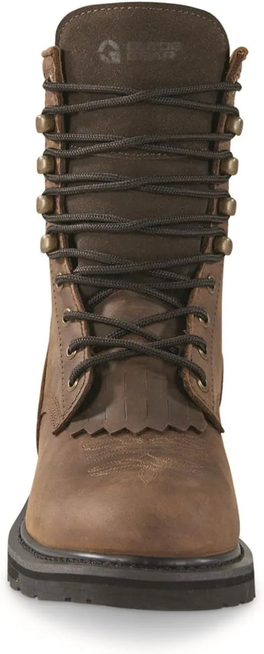 Guide Gear Men's Western Work 2.0 Lace-up Work Boots; Leather Uppers, Rubber Sole Shoes