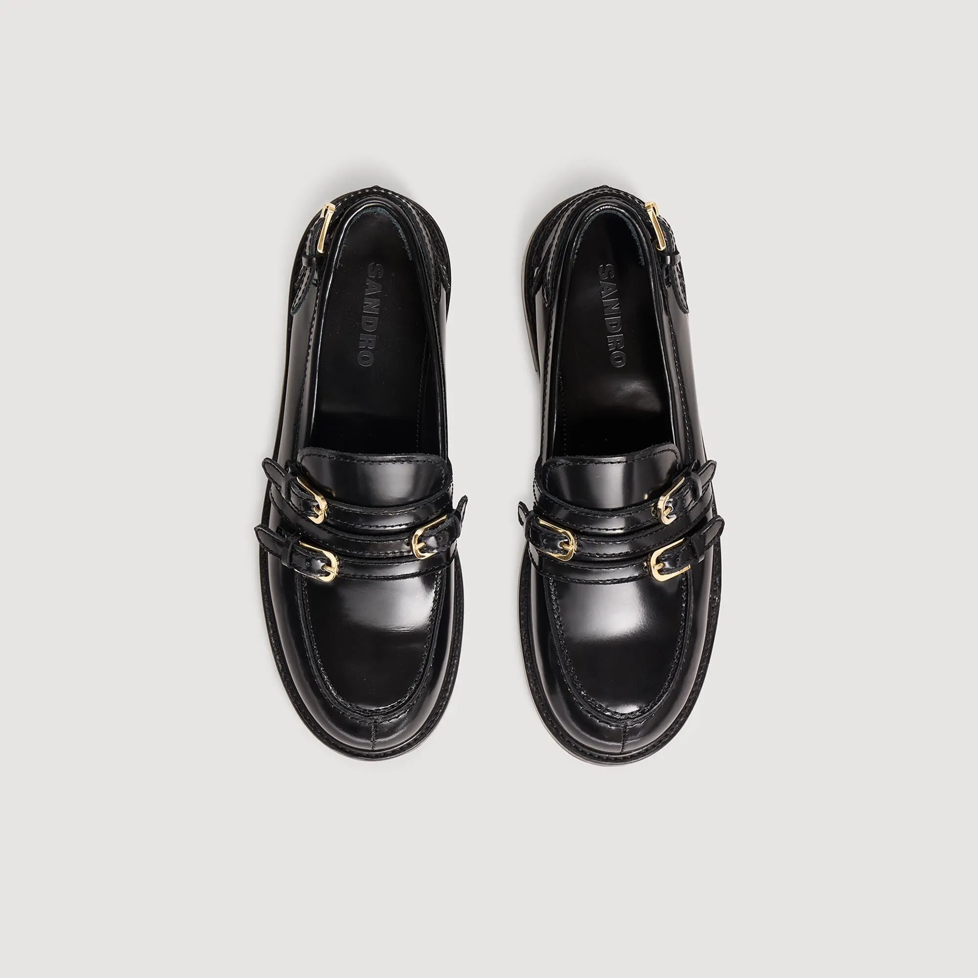 Hill Buckle Loafers Black