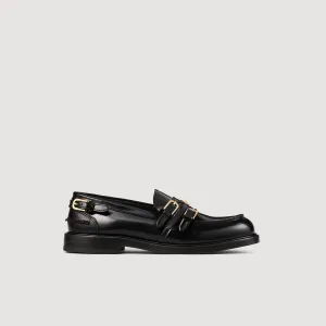 Hill Buckle Loafers Black