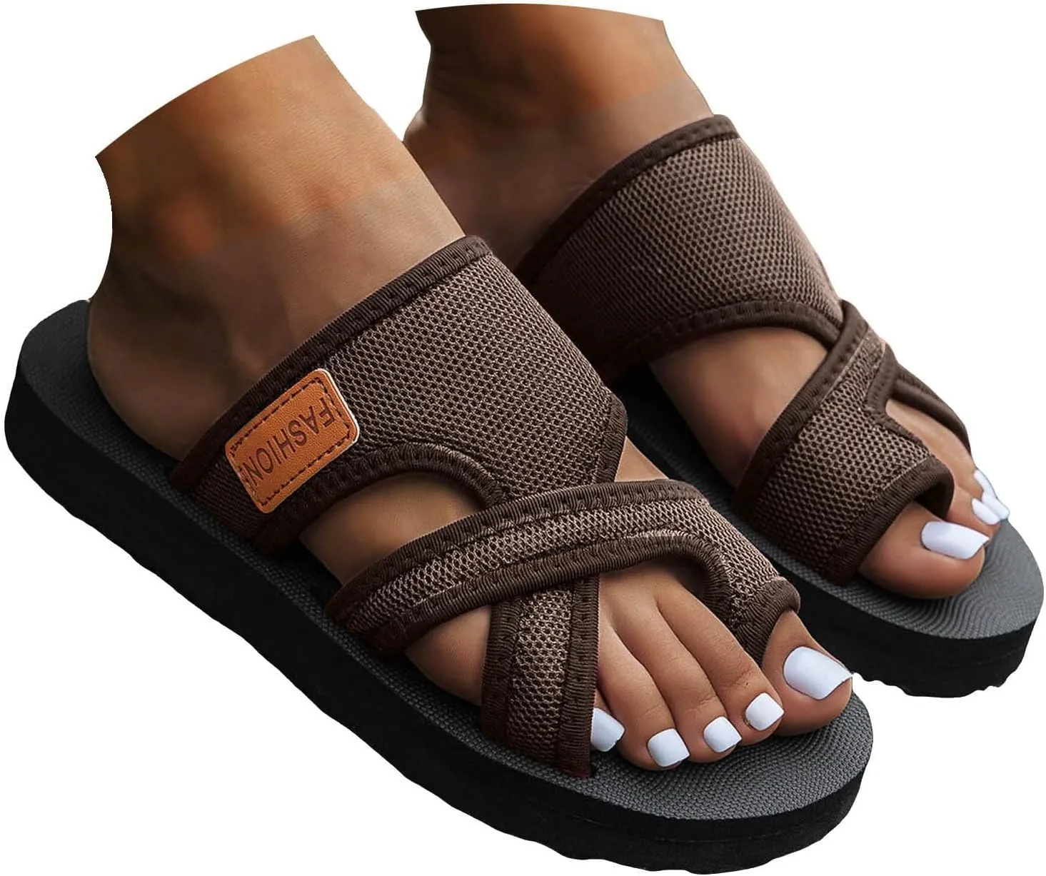 Hollow Mesh Slide Sandals for Women 2025 Orthopedic Sandals Arch Support Fashion Beach Shoes Casual Split Toe Slipper