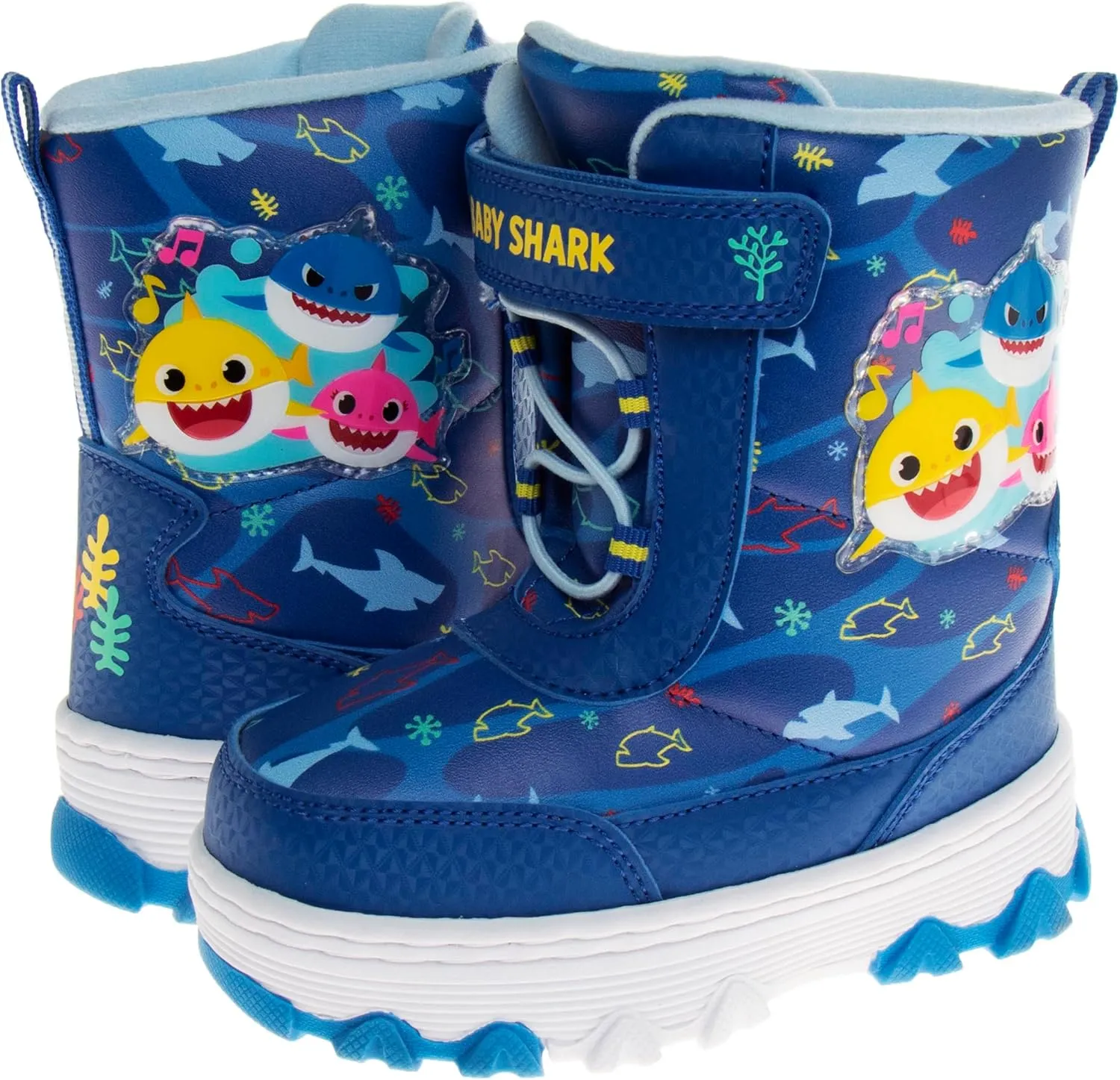 Josmo Baby Shark Snowboots Fur Lined Insulated Water Resistant - Kids Rain Winter Boots for girls and boys