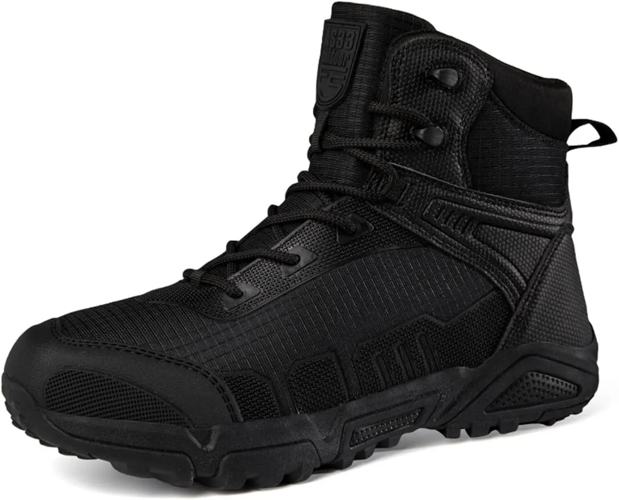 Kervaky Men's Military Tactical Boots Lightweight Breathable Outdoor Boots Waterproof Hiking Boots Combat Boots Work Boots