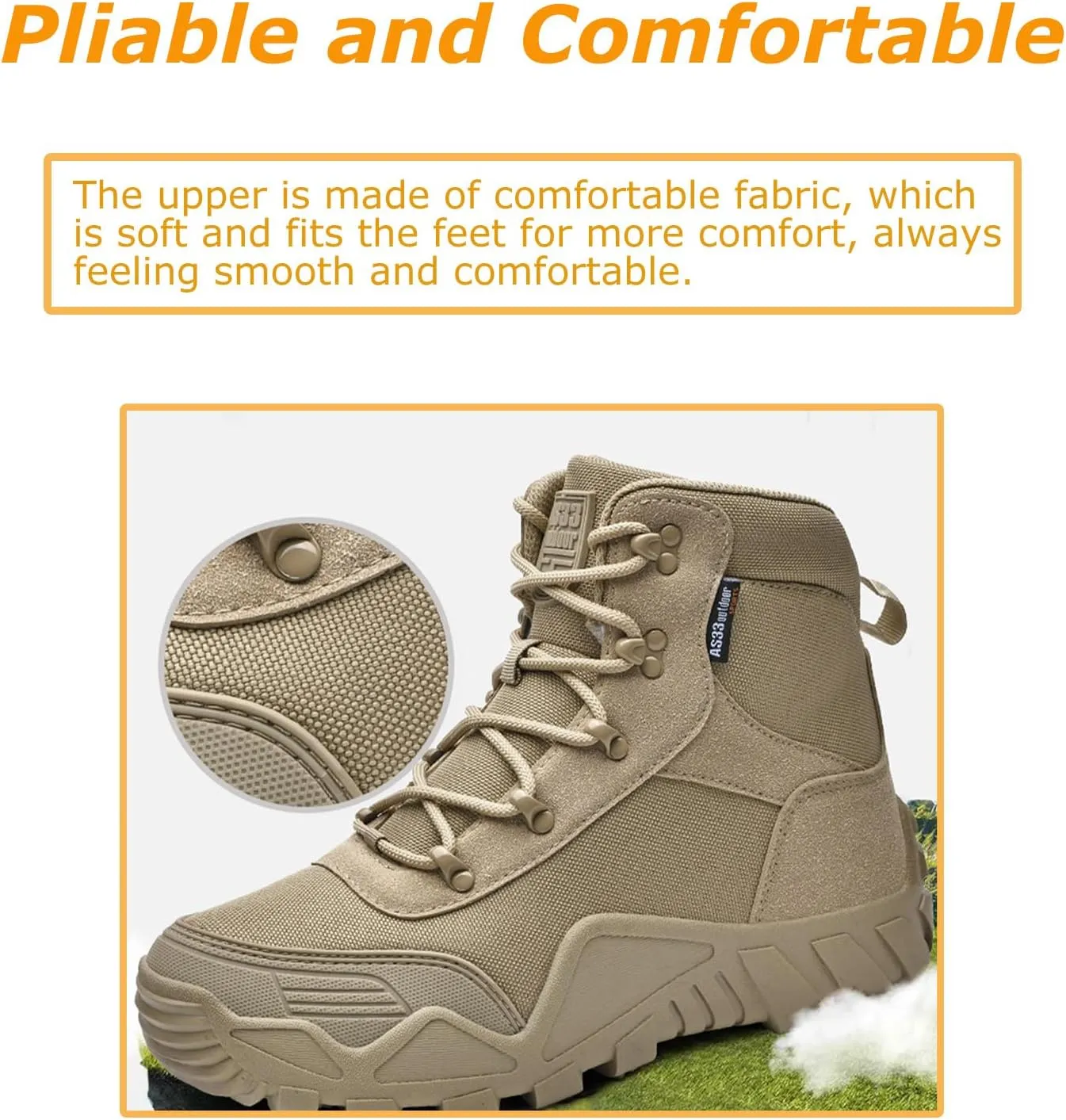 Kervaky Men's Military Tactical Boots Work Boots Outdoor Boots Waterproof Hiking Boots Combat Boots Lightweight Breathable Boots