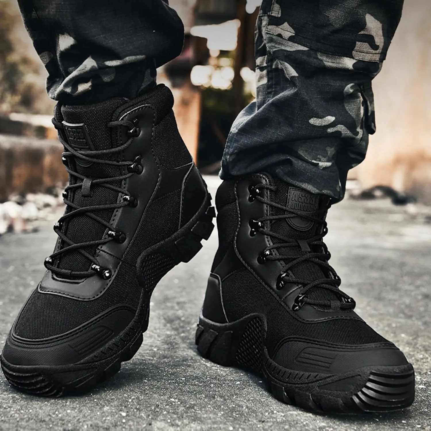 Kervaky Men's Military Tactical Boots Work Boots Outdoor Boots Waterproof Hiking Boots Combat Boots Lightweight Breathable Boots